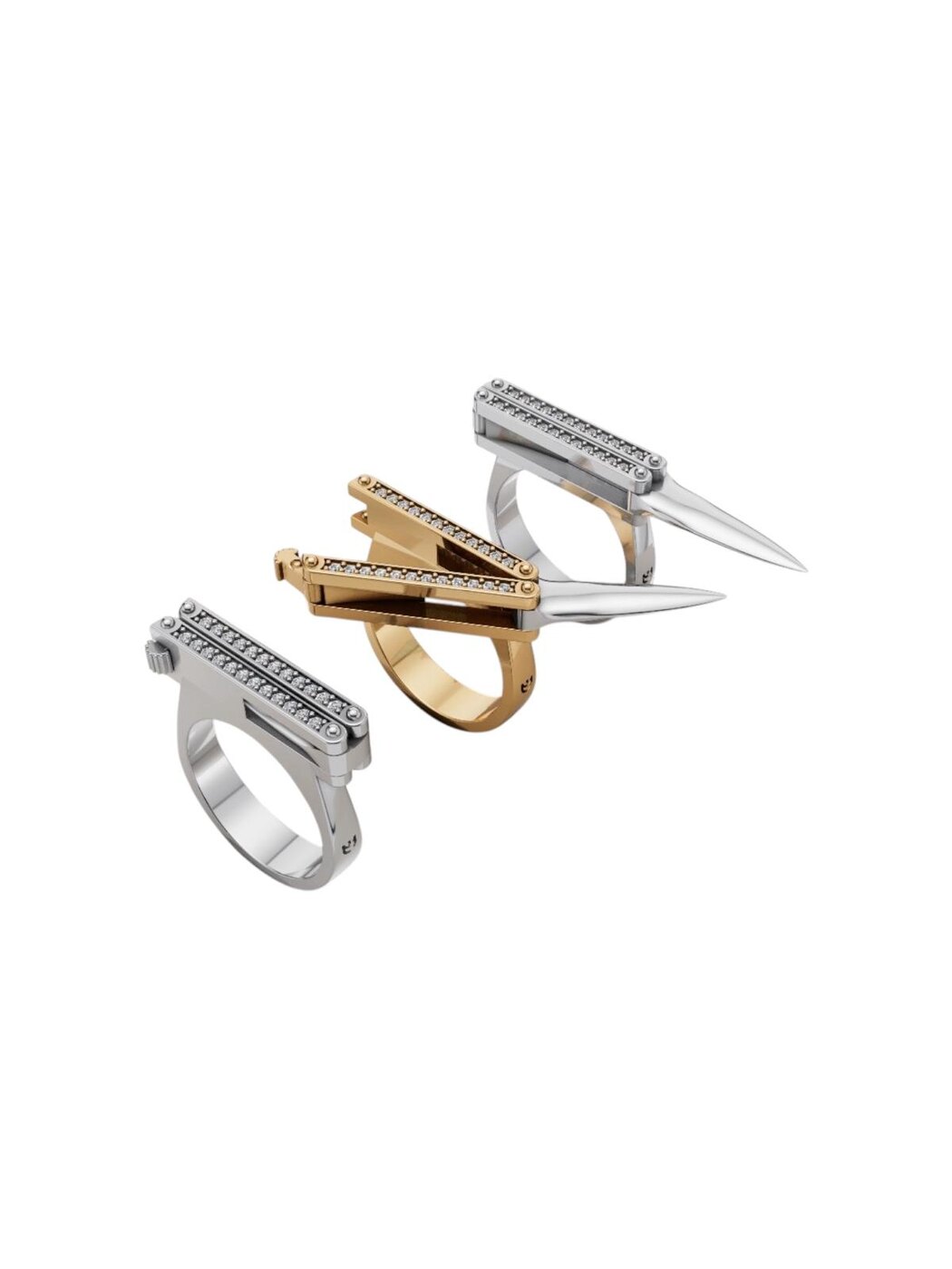 FARFALLA Ring, 14K 0.5 micron Gold Plated Brass + Stones