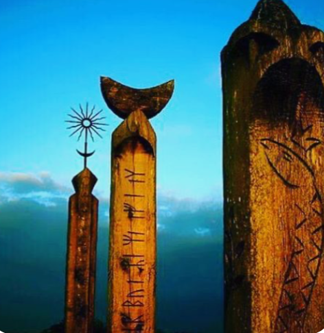Pagan Shrine Post, Baltic Forests